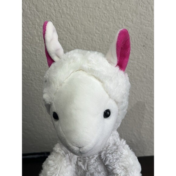 Pottery Barn Kids Llama Rare Retired Plush Stuffed Animal Pink Ears Blue Feet - Picture 2 of 10